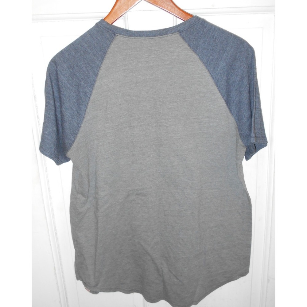 The North Face T Shirt Womens L Blue Gray Graphic Baseball Raglan Sleeve Tee TNF - Picture 3 of 3